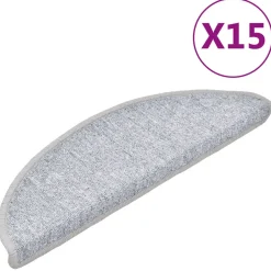 vidaXL Trapmatten 15 st 56 x 17 x 3 cm Non-Slip Lichtgrijs
