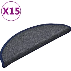 vidaXL Trapmatten 15 st 56 x 17 x 3 cm Non-Slip Donkergrijs en blauw
