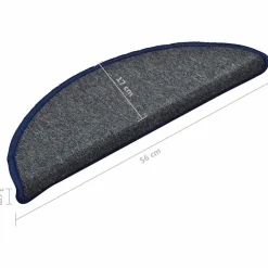 vidaXL Trapmatten 15 st 56 x 17 x 3 cm Non-Slip Donkergrijs en blauw