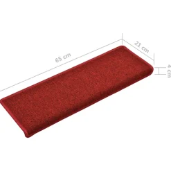 vidaXL Trapmatten 15 st 65x21x4 cm Röd Rechthoekige Rand