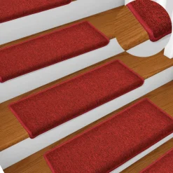vidaXL Trapmatten 15 st 65x21x4 cm Röd Rechthoekige Rand