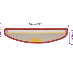 vidaXL Trapmatten 15 st 56x17x3 cm Rood Halfrond