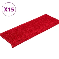 vidaXL Trapmatten 15 st 65x21x4 cm Rood Rechthoekige Rand