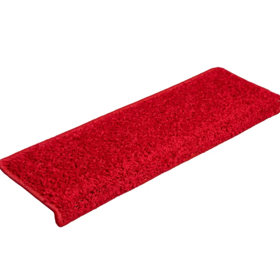 vidaXL Trapmatten 15 st 65x21x4 cm Rood Rechthoekige Rand