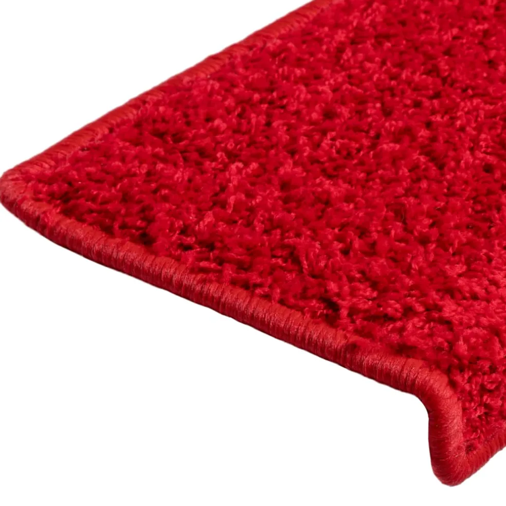 vidaXL Trapmatten 15 st 65x21x4 cm Rood Rechthoekige Rand