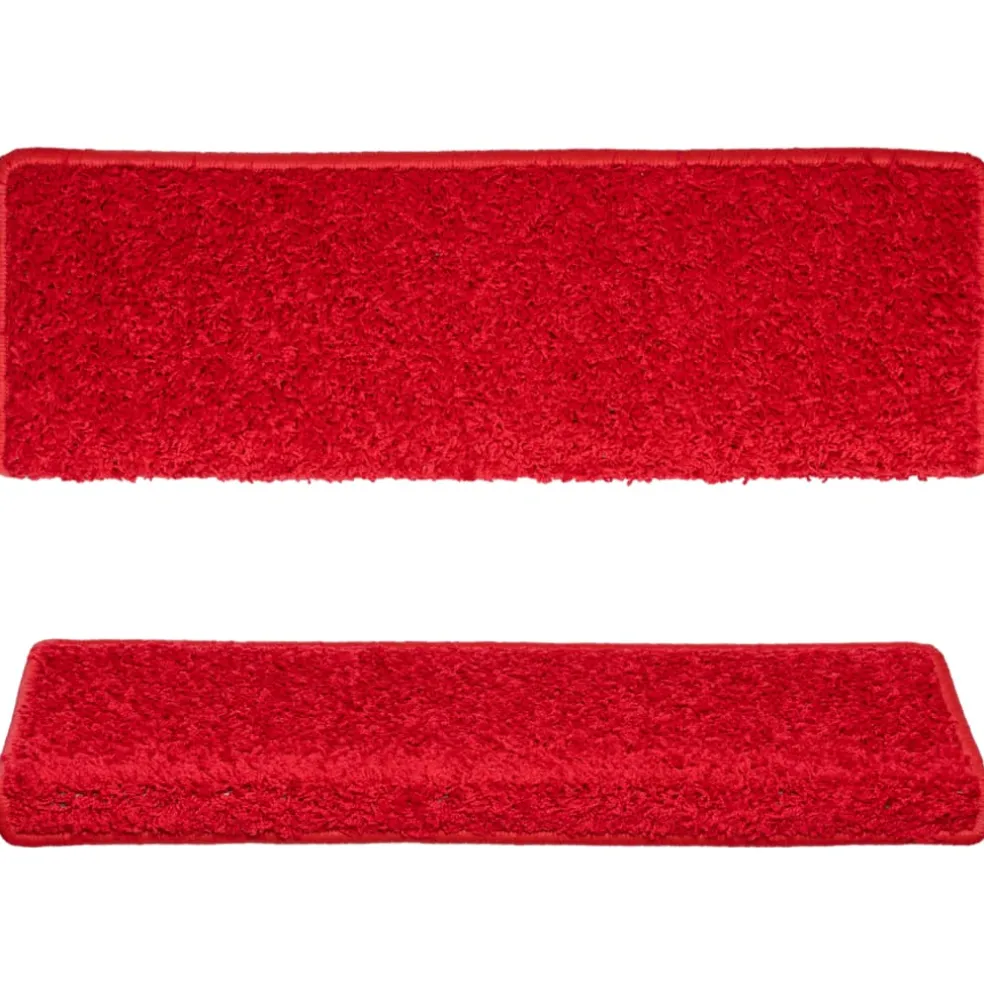 vidaXL Trapmatten 15 st 65x21x4 cm Rood Rechthoekige Rand
