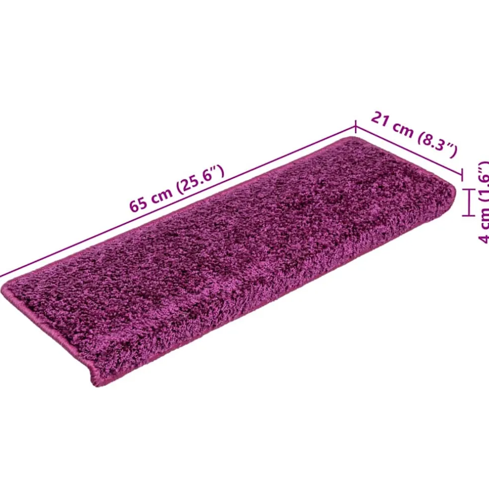 vidaXL Trapmatten 15 st 65x21x4 cm Violet Rechthoekige Rand
