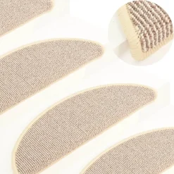 vidaXL Trapmatten 15 st 56x17x3 cm Wit en Bruin Halfrond