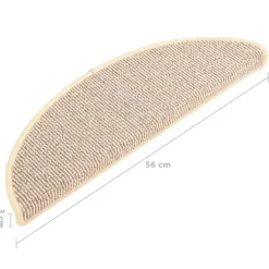 vidaXL Trapmatten 15 st 56x17x3 cm Wit en Bruin Halfrond