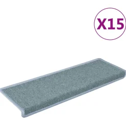 vidaXL Trapmatten 15 st 65x21x4 cm Zeeblauw Rechthoekige Rand