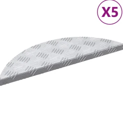 vidaXL Trapmatten 5 st 60 x 18 x 2,5 cm Zilver Aluminium