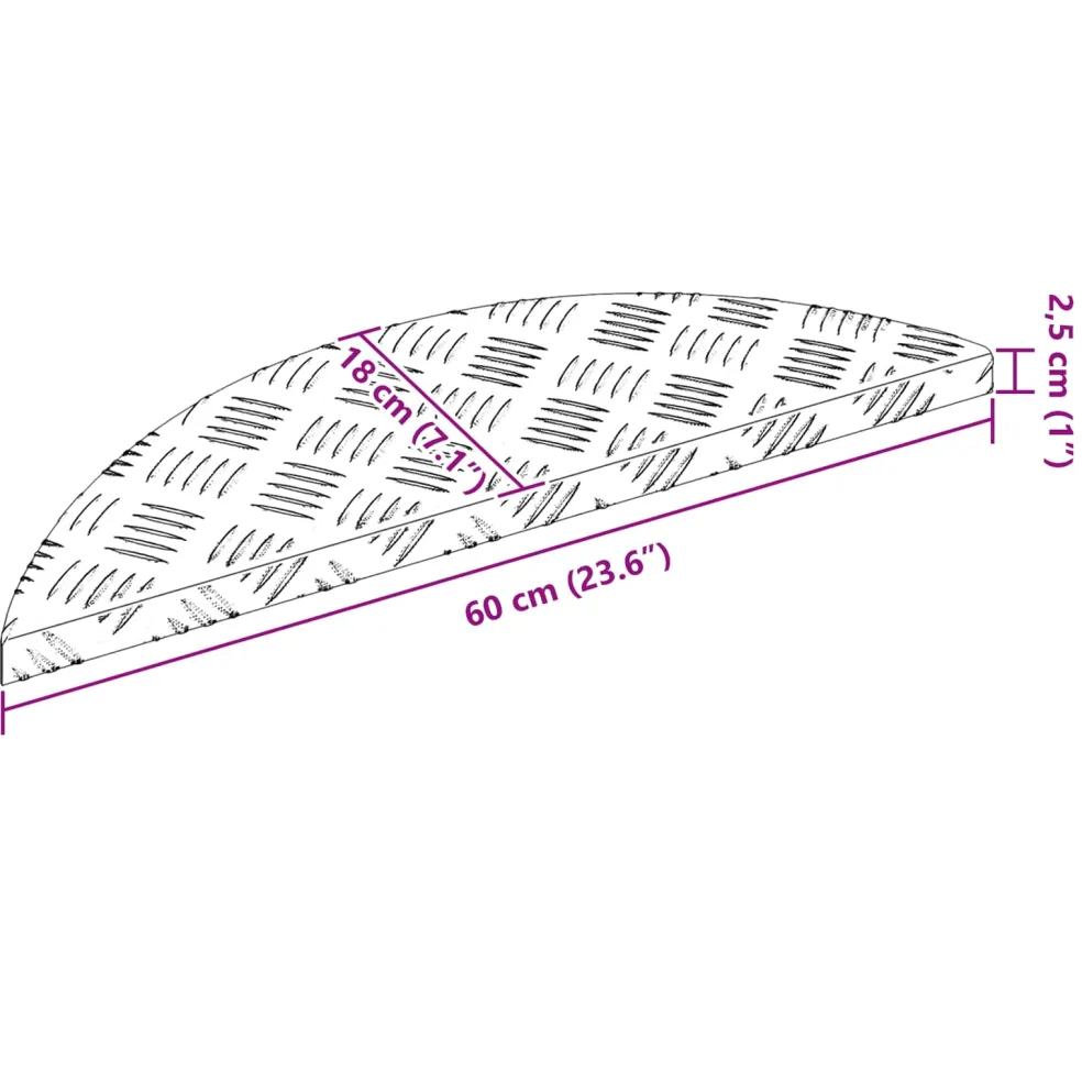 vidaXL Trapmatten 5 st 60 x 18 x 2,5 cm Zilver Aluminium