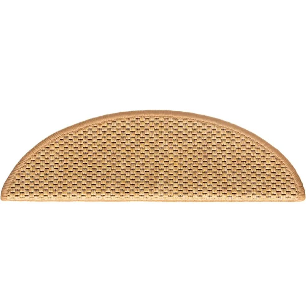vidaXL Trapmatten zelfklevend 15 st sisal-look 56x17x3 cm lichtbeige