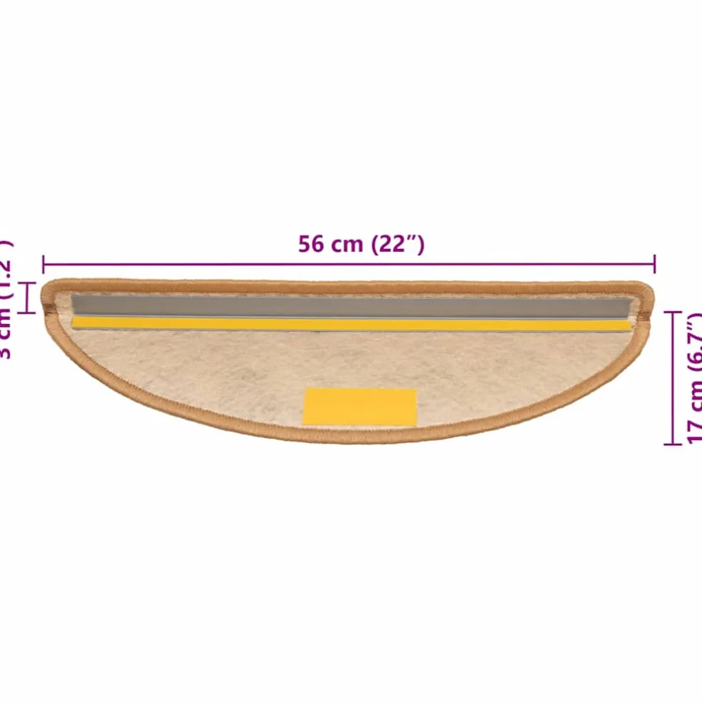 vidaXL Trapmatten zelfklevend 15 st sisal-look 56x17x3 cm lichtbeige