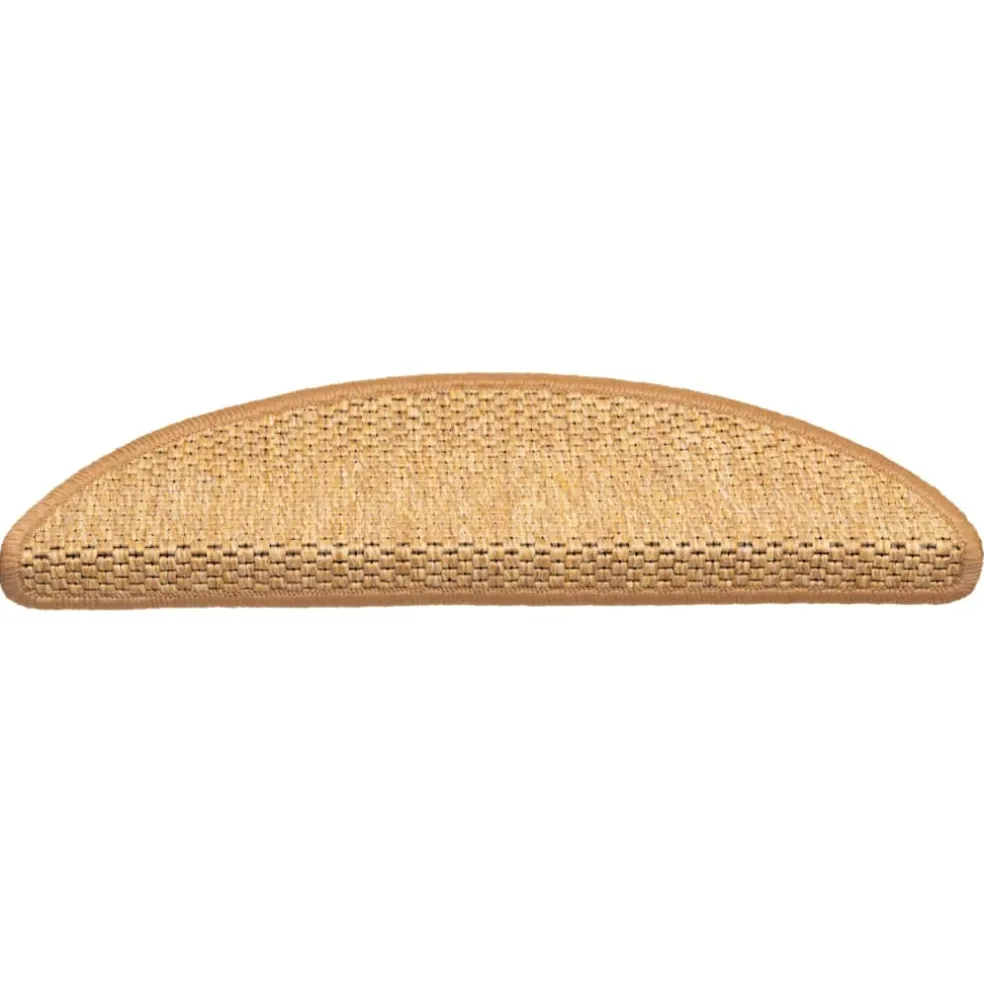 vidaXL Trapmatten zelfklevend 15 st sisal-look 56x17x3 cm lichtbeige