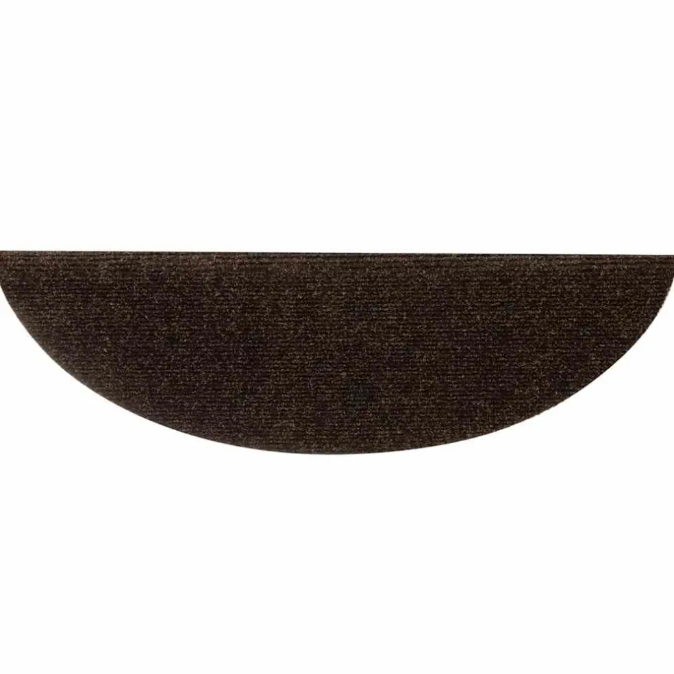 vidaXL Trapmatten Zelfklevend 5 stuks 56x17x3 cm Bruin Halfrond