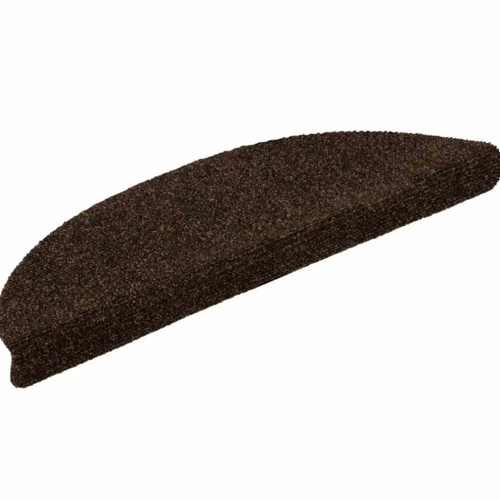 vidaXL Trapmatten Zelfklevend 5 stuks 56x17x3 cm Bruin Halfrond
