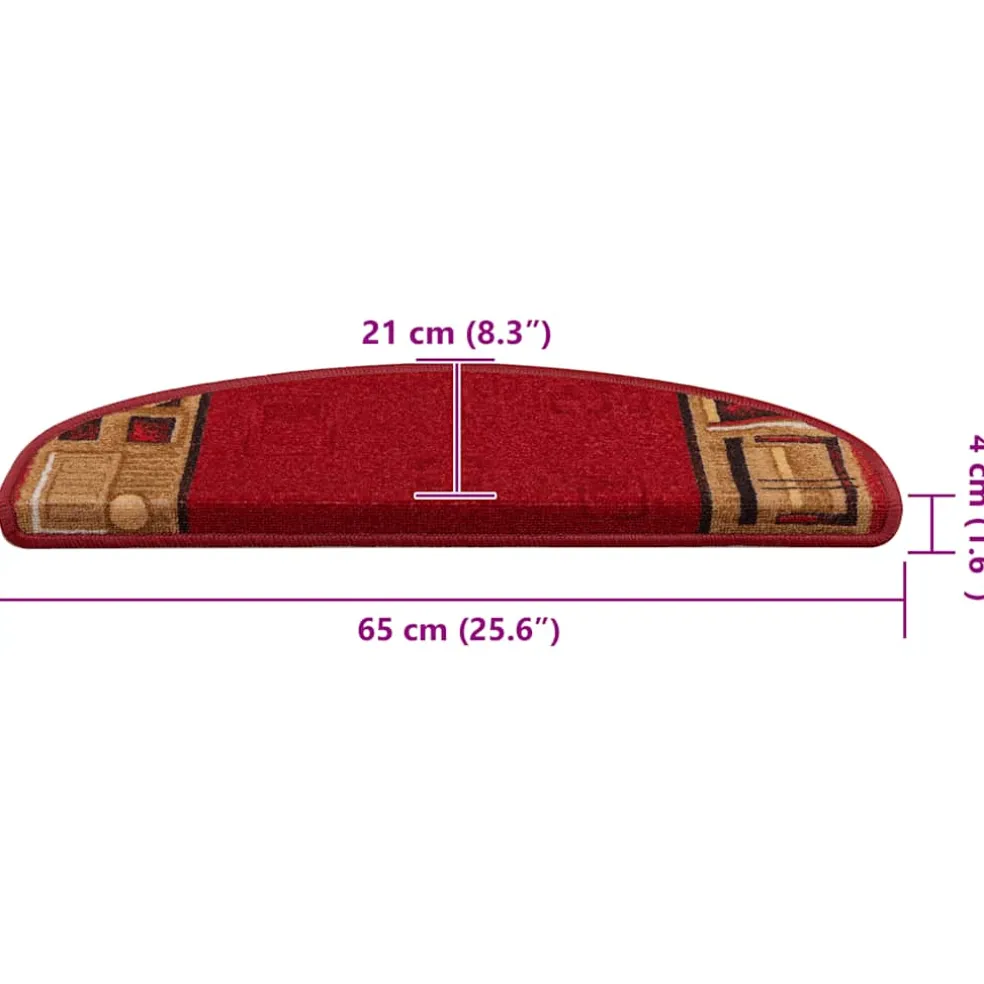 vidaXL Trapmatten zelfklevend 5 st 65x21x4 cm rood