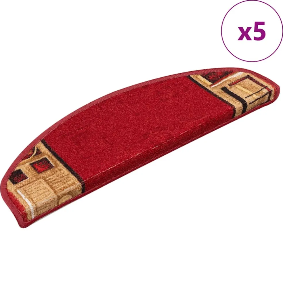 vidaXL Trapmatten zelfklevend 5 st 65x21x4 cm rood