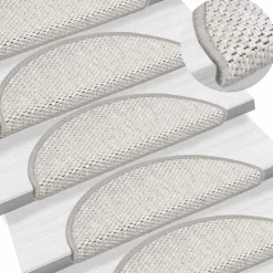 vidaXL Trapmatten zelfklevend 15st sisal-look 65x21x4cm antracietkleur