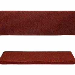 vidaXL Trapmatten Zelfklevend 15 stuks 65x21x4 cm Bordeaux Rood Rechthoekige Rand