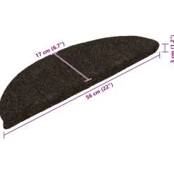 vidaXL Trapmatten zelfklevend 15 stuks 56x17x3 cm lichtbruin halfrond