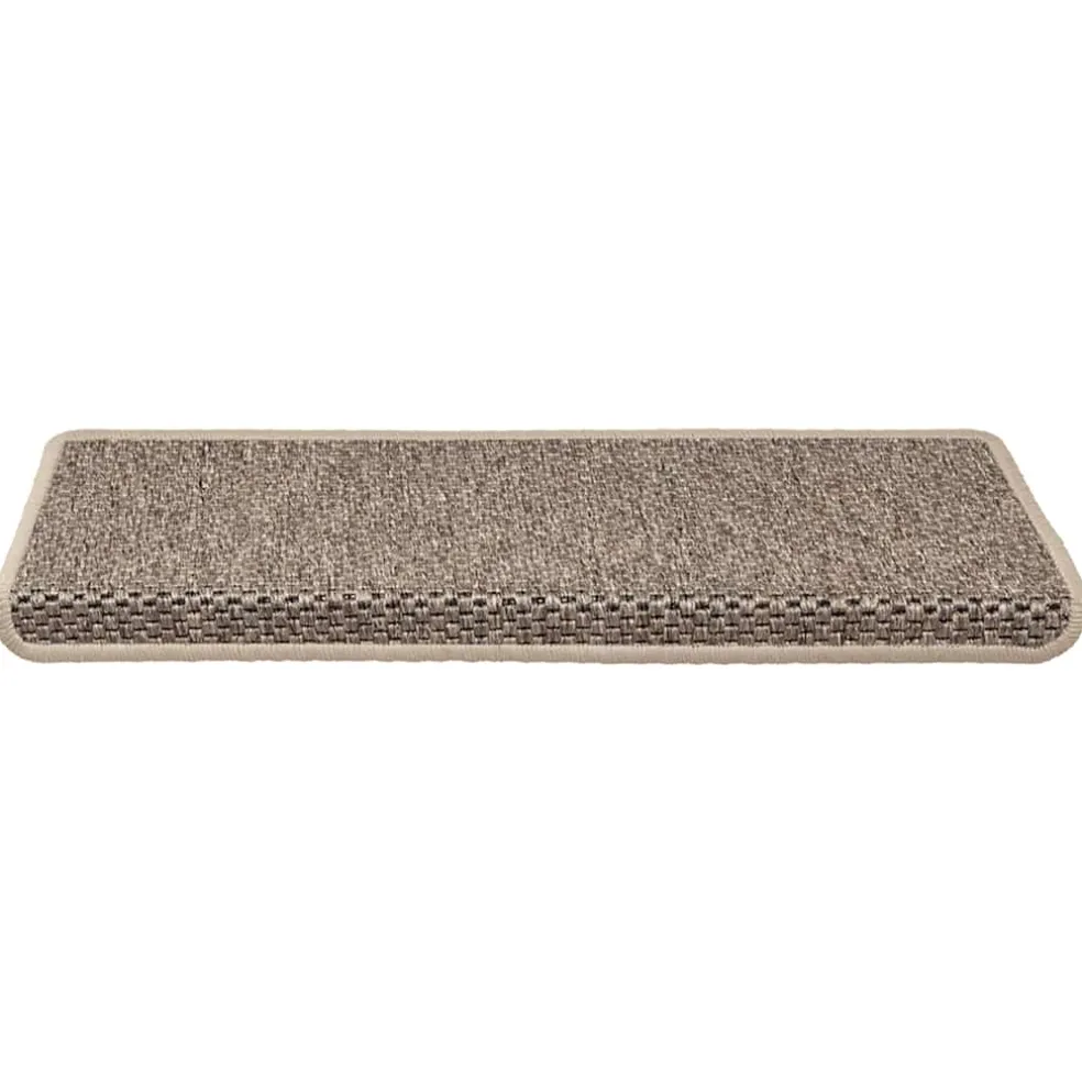 vidaXL Trapmatten zelfklevend 15 st sisal-look 65x21x4 cm donkerbeige
