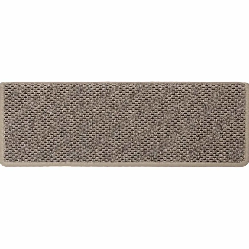 vidaXL Trapmatten zelfklevend 15 st sisal-look 65x21x4 cm donkerbeige