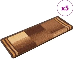 vidaXL Trapmatten zelfklevend 5 st 65x21x4 cm bruin