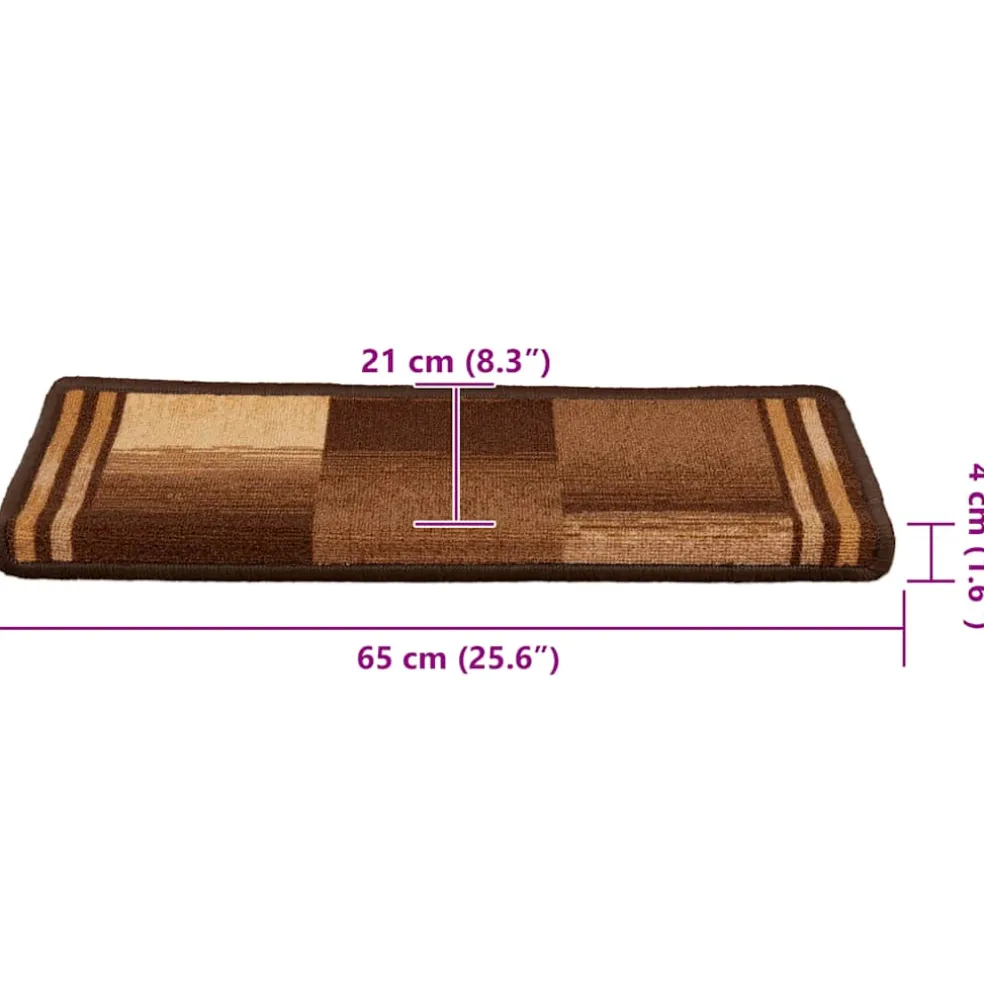 vidaXL Trapmatten zelfklevend 5 st 65x21x4 cm bruin