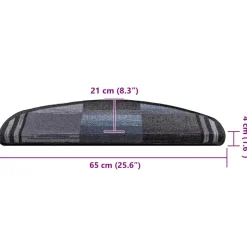 vidaXL Trapmatten Zelfklevend 5 stuks 56x17x3 cm Antraciet Halfrond