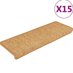 vidaXL Trapmatten zelfklevend 15 st sisal-look 65x21x4 cm sisal