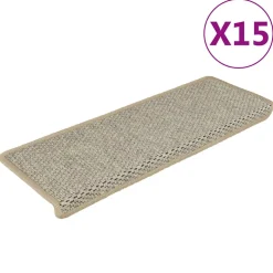 vidaXL Trapmatten zelfklevend 15 st sisal-look 65x21x4 cm lichtgroen