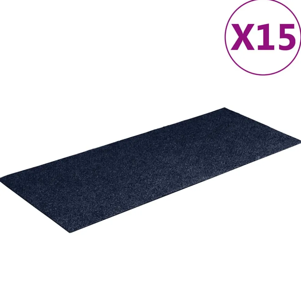 vidaXL Trapmatten zelfklevend 15 stuks 60x25 cm marineblauw rechthoekig