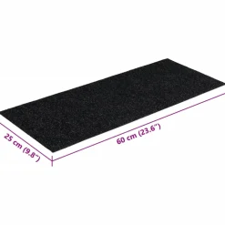 vidaXL Trapmatten Zelfklevend 15 stuks 60x25 cm Zwart Rechthoekig