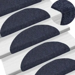 vidaXL Trapmatten Zelfklevend 15 stuks 56x17x3 cm Blauw Halfrond
