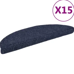 vidaXL Trapmatten Zelfklevend 15 stuks 56x17x3 cm Blauw Halfrond