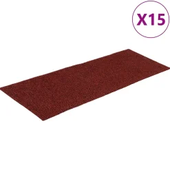 vidaXL Trapmatten Zelfklevend 15 stuks 60x25 cm Bordeaux Rood Rechthoekig