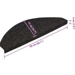 vidaXL Trapmatten zelfklevend 15 st 56x17x3 cm zwart
