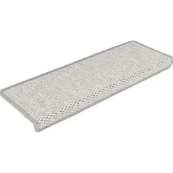 vidaXL Trapmatten zelfklevend 15 st sisal-look 65x21x4 cm platinakleur