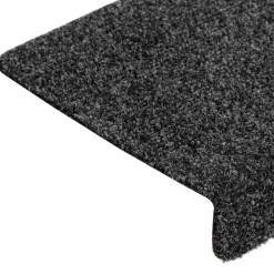 vidaXL Trapmatten zelfklevend 15 stuks 65x21x4 cm donkergrijs rechthoekige rand