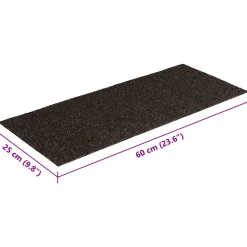 vidaXL Trapmatten Zelfklevend 15 stuks 60x25 cm Donkerbruin Rechthoekig