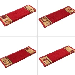 vidaXL Trapmatten zelfklevend 5 st 65x21x4 cm rood