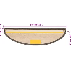 vidaXL Trapmatten zelfklevend 15 st sisal-look 56x17x3 cm grijs-beige