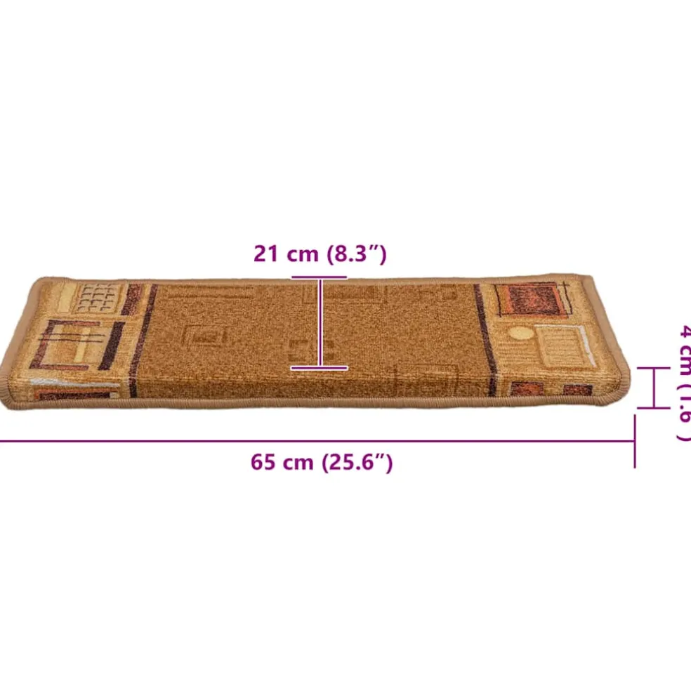 vidaXL Trapmatten zelfklevend 5 st 65x21x4 cm beige