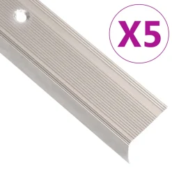 vidaXL Trapneuzen L-vormig 5 st 90 cm aluminium champagnekleurig