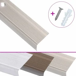 vidaXL Trapneuzen L-vormig 5 st 90 cm aluminium champagnekleurig