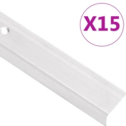 vidaXL Trapneuzen L-vormig 15 st 90 cm aluminium zilverkleurig