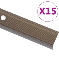vidaXL Trapneuzen L-vormig 15 st 90 cm aluminium bruin