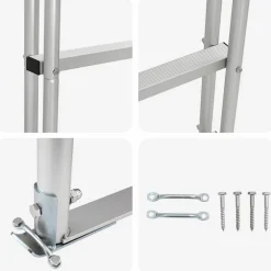 vidaXL 3-Traps Steigerladder zilver 58 x 77 x 144 cm Aluminium